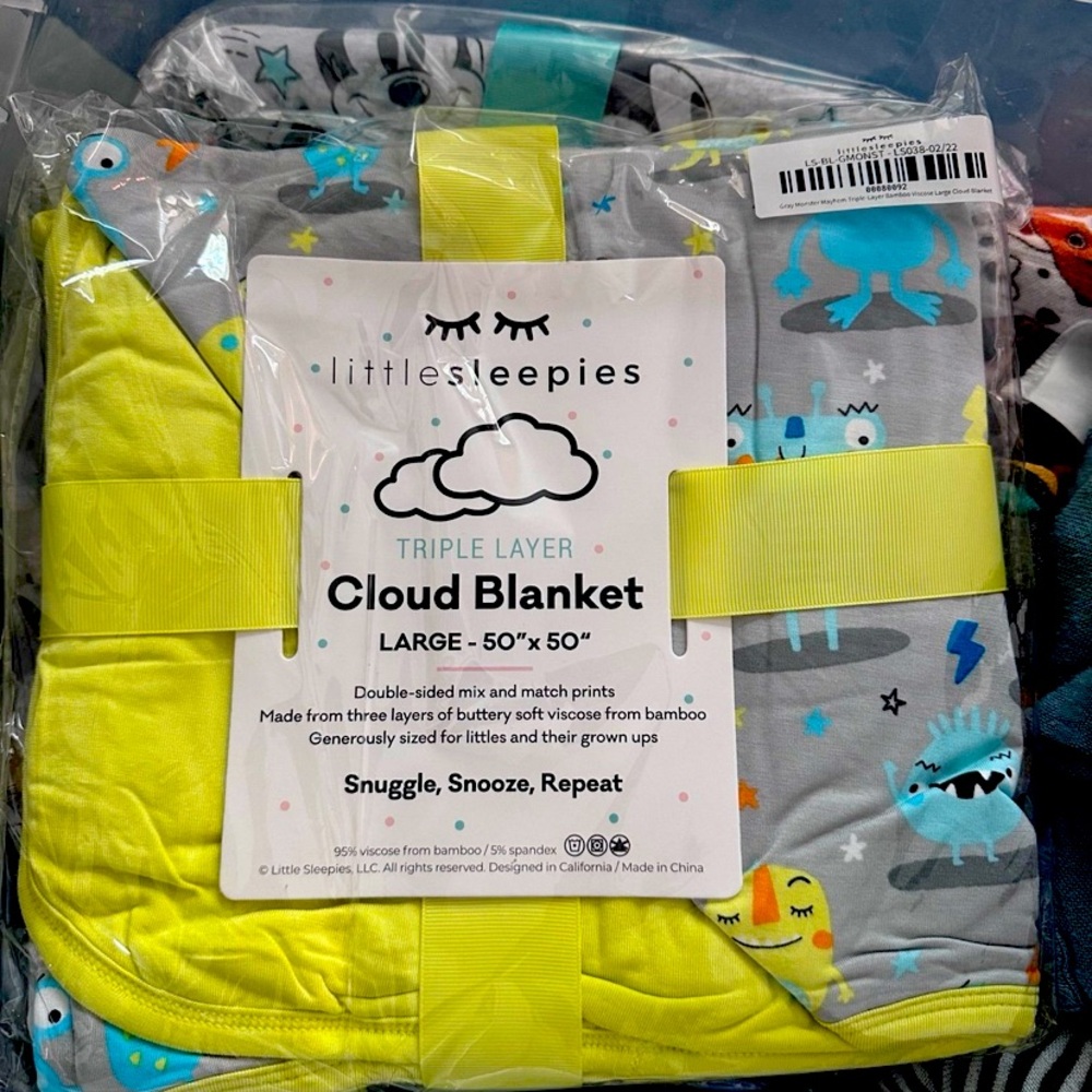 Little Sleepies MONSTER MAYHEM Large Cloud Blanket